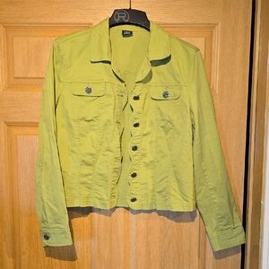 Tribal Lime Green Jean Jacket